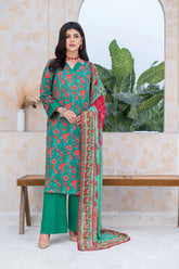 3-PC Unstitched Airjet Lawn Shirt Bamber Crinklr Printed Dupatta Parisa By Wania | WL-483